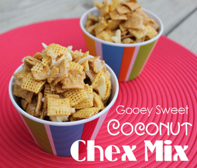 Gooey Sweet Coconut Chex Mix (The Bomb Diggity)
