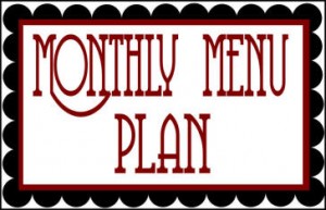 scolloped monthly menu plan