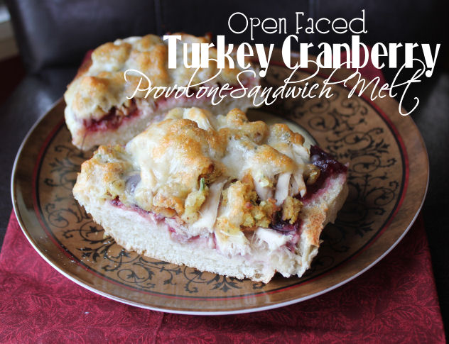 Open Faced Turkey Cranberry Provolone Sandwich Melt