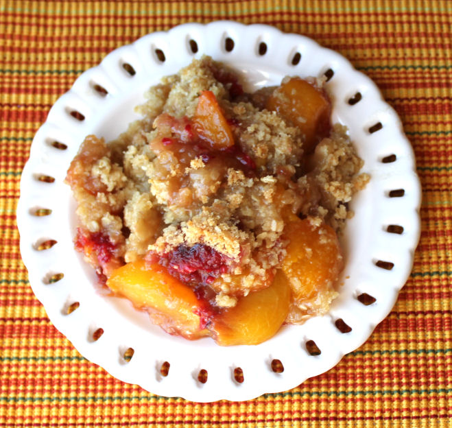 Peach and Raspberry Crisp