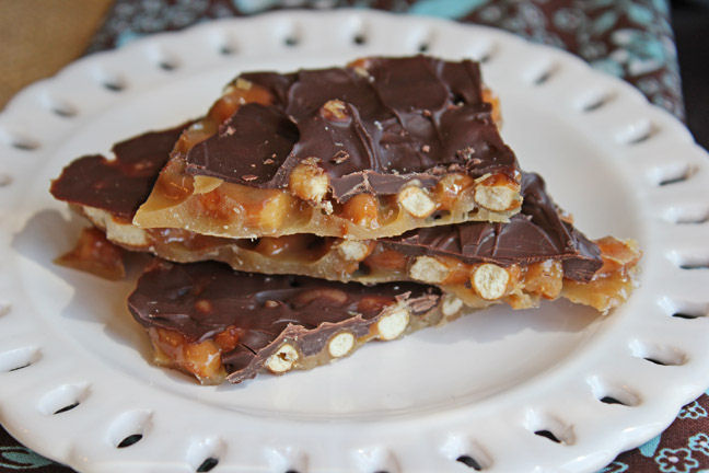Easy Toffee Pretzel Bark from Jamie Cooks It Up!