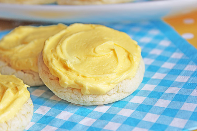 Soft Frosted Lemon Sugar Cookies