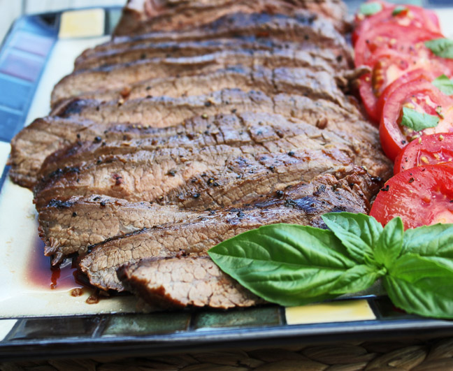 Balsamic Grilled Flank Steak from Jamie Cooks It Up!!