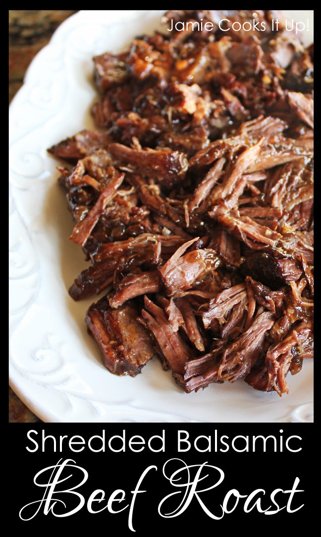 Shredded Balsamic Beef Roast (Crock Pot)