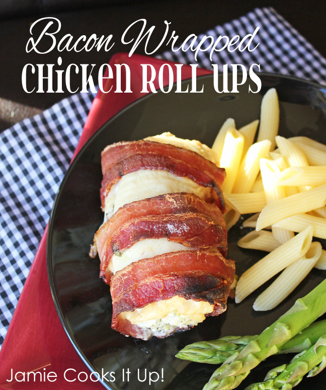 Bacon Wrapped Chicken Roll Ups from Jamie Cooks ItUp