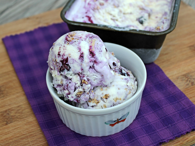 Blueberry Cheesecake Ice Cream from Jamie Cooks It Up