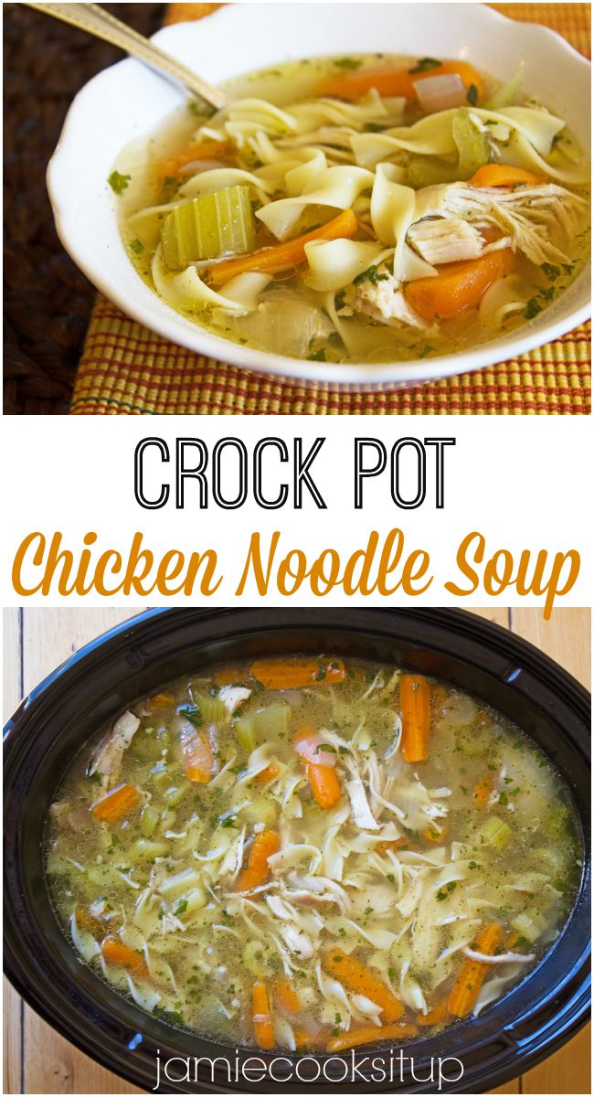 Crock Pot Chicken Noodle Soup Jamie Cooks It Up!