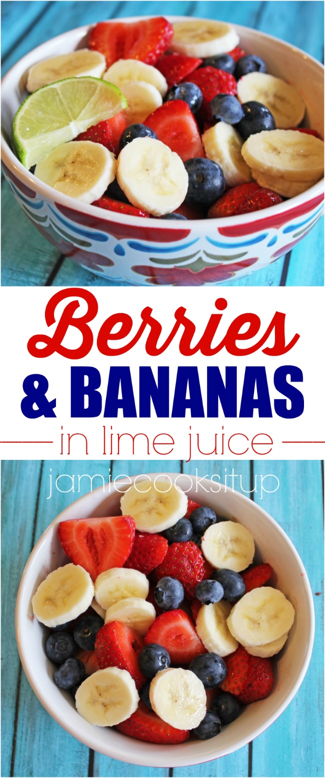 Berries and Bananas in Lime Juice from Jamie Cooks It Up!