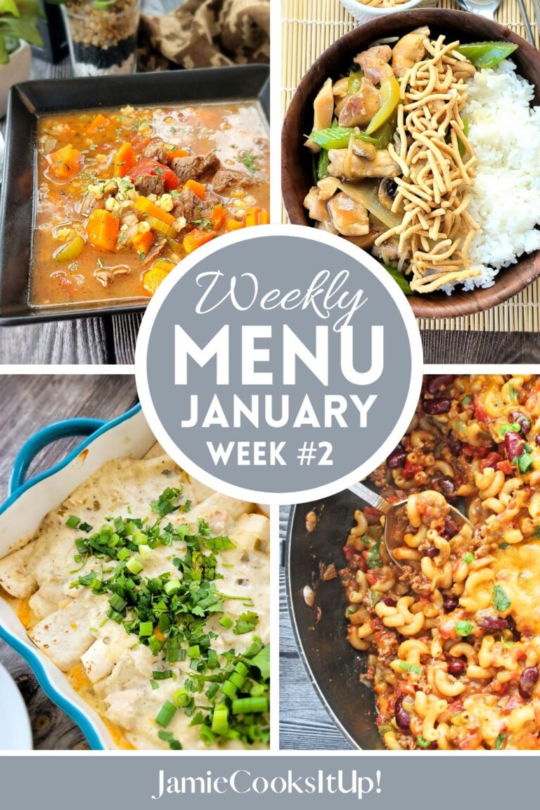 Text. January Menu January Menu Plan, Week #2-2026 - Jamie Cooks It Up