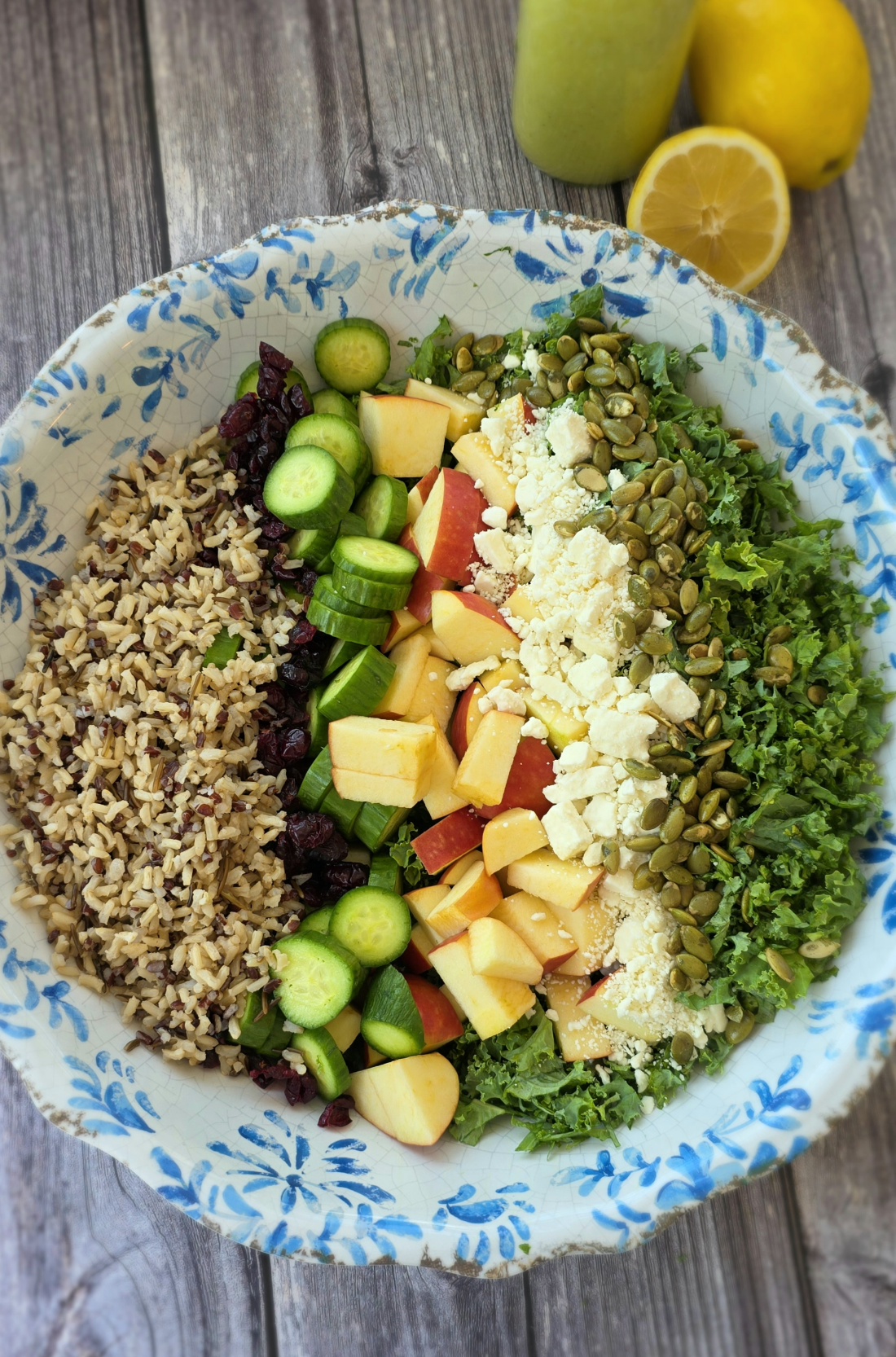 Wild Rice and Kale Salad with Honey Basil Dressing